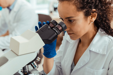 Wall Mural - face of a smart young female biologist
