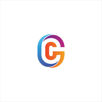 Minimal line letter initial C CG logo. Abstract and elegant shape font sign. logotype vector design template for personal identity branding, creative industry, web, business, corporate and company