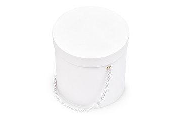 White cardboard gift round box