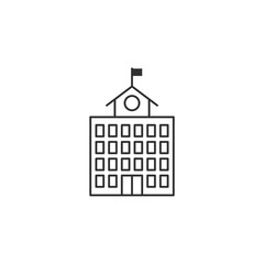Leinwandbilder - School Building icon template black color editable. School Building symbol style vector sign isolated on white background. Simple logo vector illustration for graphic and web design.