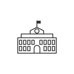 Leinwandbilder - School Building icon template black color editable. School Building symbol style vector sign isolated on white background. Simple logo vector illustration for graphic and web design.