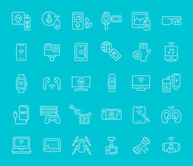 Poster - Set of Line Icons of Modern Gadgets