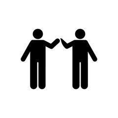 Sticker - Two man, volunteer, help icon. Element of volunteer pictogram icon