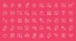 Set Vector Line Icons of Online Banking
