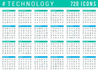 Collection Linear Icons of Technology