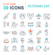© M.Style - Set Vector Line Icons of Veterans Day