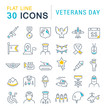 © M.Style - Set Vector Line Icons of Veterans Day