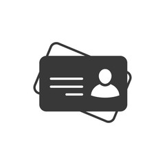 Aufkleber - Id card icon template black color editable. Identification card  symbol style vector sign isolated on white background. Simple logo vector illustration for graphic and web design.