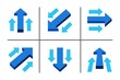 © supanut - blue main arrow directing in same way with sub arrow,business concept,illustration and vector set