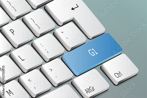 G1 written on the keyboard button Poster Mural XXL