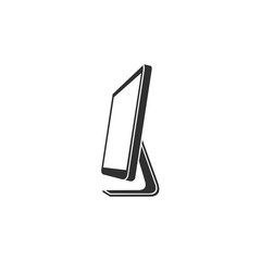 Poster - Computer monitor icon template black color editable. Flat PC style vector sign isolated on white background. Simple logo vector illustration for graphic and web design.