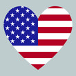 Heart icon with a combination of United States of America country flag