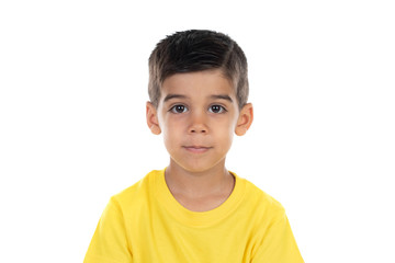 Poster - Happy dark child with yellow t-shirt