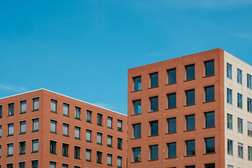 Wall Mural -  real estate exterior, modern building facade and blue sky