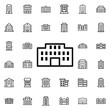 Building icon. Universal set of buildings for website design and development, app development