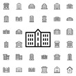 School icon. Universal set of buildings for website design and development, app development