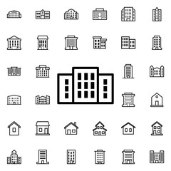 Aufkleber - Hospital icon. Universal set of buildings for website design and development, app development