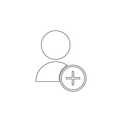 Poster - add contact icon. Element of web for mobile concept and web apps icon. Outline, thin line icon for website design and development, app development