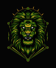 Vector Lion. Silhouette Of The Head Of A Lion In Color. The Lion King Illustration. Leo Mascot Symbol