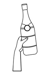 Sticker - Isolated champagne bottle design vector illustrator