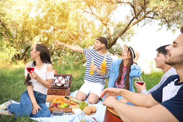 Poster - Happy friends on picnic in park