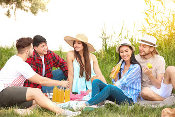 Poster - Happy friends on picnic in park