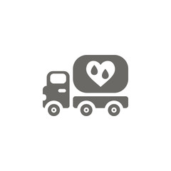 Poster - blood delivery, transportation icon. Element of blood donation icon. Premium quality graphic design icon. Signs and symbols collection icon for websites, web design, mobile app