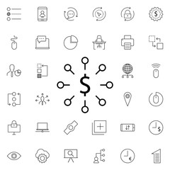 Poster - dollar symbol icon. Universal set of business for website design and development, app development