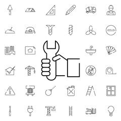 Canvas Print - wrench in hand icon. Universal set of construction for website design and development, app development