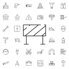 Poster - road panel icon. Universal set of construction for website design and development, app development