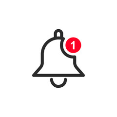 Aufkleber - Message notification bell icon template black color editable. notification symbol vector sign isolated on white background. Simple logo vector illustration for graphic and web design.