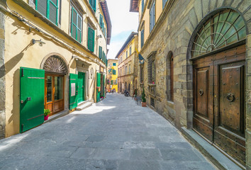 Cortona (Italy) - The awesome historical center of the medieval and renaissance city on the hill, Tuscany region, province of Arezzo, during the spring