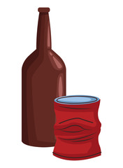 Sticker - glass bottle and can icon cartoon