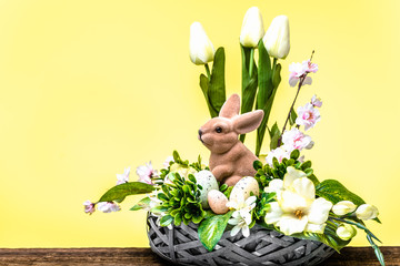 Wall Mural - Easter bunny, spring easter background