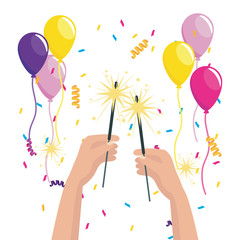 hand with firework symbol design