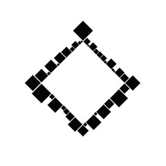 Poster - Minimal abstract diagonal square badge design element - modern geometrical vector illustration from squares