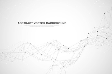 Vector abstract big data visualization. Complex data threads graphic. Abstract vector graphics. Futuristic infographic illustration