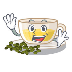 Sticker - Waving oolong tea isolated in the mascot