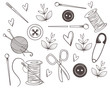 Isolated tailor shop icon set design