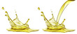 Olive or engine oil splash, cosmetic serum liquid isolated on white background. 3d illustration
