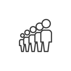 Crowd of people line icon. Team, Teamwork linear style sign for mobile concept and web design. People group outline vector icon. Symbol, logo illustration. Vector graphics