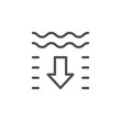 Water depth line outline icon