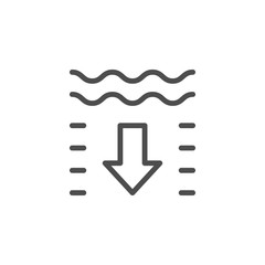 water depth line outline icon