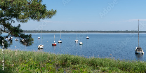 Lacanau Resort On French Atlantic Ocean With Big Lake Marina In