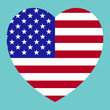 Heart icon with a combination of United States of America country flag