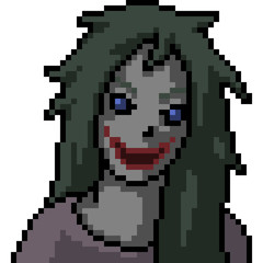 Poster - vector pixel art ghost woman