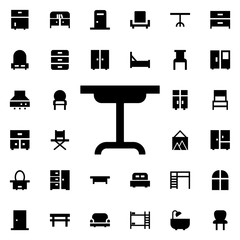 Poster - Round table icon. Universal set of furniture for website design and development, app development