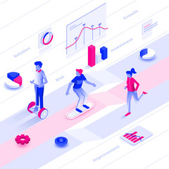 Poster - modern flat design isometric illustration of business growth. business concept. can be used for webs