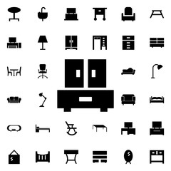 Poster - Round table icon. Universal set of furniture for website design and development, app development