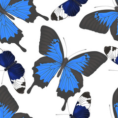 Wall Mural - Beautiful seamless pattern with  butterflies. Vector illustration, EPS 10